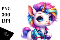 Cute Baby Unicorn Dressed, Transparent PNG Product Image 1