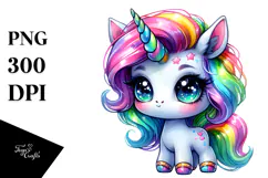 Cute Unicorn in Style PNG Product Image 1
