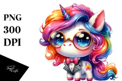 Cute Unicorn in Style PNG Product Image 1