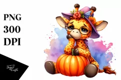 Vibrant Watercolor Funny Giraffe Clipart Product Image 3