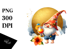 Funky Cute Gnome Drinking Cocktail PNG Product Image 1