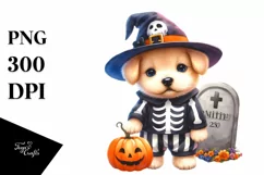 Vibrant Halloween Baby Dog | Watercolor Product Image 3