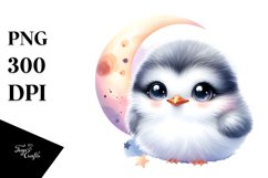 Colorful Baby Arctic Tern Moon Stars Product Image 1