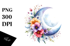 Vibrant Whimsical Moon Clipart Product Image 1