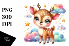 Colorful Smiling Baby Reindeer | Clipart Product Image 3