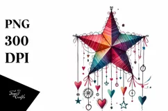 Star Sketches with Hearts PNG Product Image 1