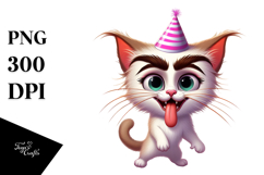 Goofy Kitten with Party Hat Product Image 1