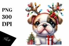 Expressive Baby Bulldog Watercolor PNG Product Image 1
