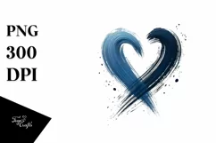 colorful Paintbrush Heart, PNG Product Image 1