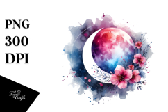 Vibrant Abstract Moon Clipart Product Image 1