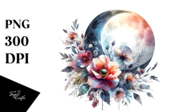 Vibrant Abstract Moon Clipart Product Image 1