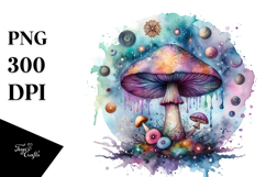 Magical Celestial Mushroom, Vibrant PNG Product Image 1