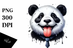 Funny Panda Tongue Out Dripping | Sublimation Clipart Product Image 1
