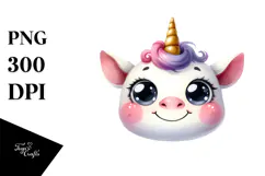 Funny Unicorn Baby Face PNG Product Image 1