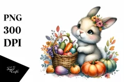 Colorful Sitting Bunny | Sublimation | Clipart Product Image 1