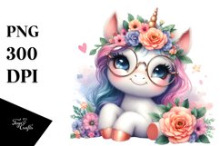 Pastel Baby Unicorn | Watercolor Product Image 1