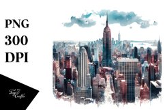 Urban Manhattan Watercolor Clipart Product Image 1