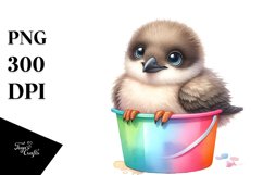 Colorful Baby Arctic Skua Plastic Bucket Product Image 1