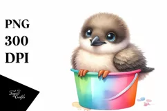 Colorful Baby Arctic Skua Plastic Bucket Product Image 1