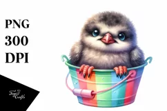 Colorful Baby Arctic Skua Plastic Bucket Product Image 3