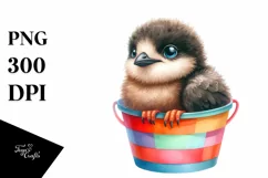 Colorful Baby Arctic Skua Plastic Bucket Product Image 3