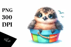 Colorful Arctic Skua Sitting in Bucket | Clipart Product Image 3