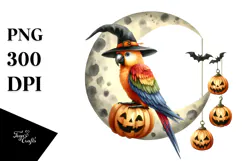 Parrot Dressed for Halloween PNG Product Image 1