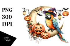 Parrot Dressed for Halloween PNG Product Image 1