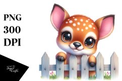 Colorful Baby Deer Watercolor | Sublimation Clipart Product Image 1