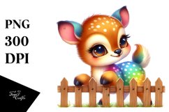 Colorful Baby Deer Watercolor | Sublimation Clipart Product Image 1