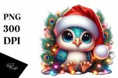 Baby Peacock Christmas PNG Product Image 1