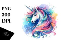 Vibrant Unicorn Watercolor PNG Product Image 1