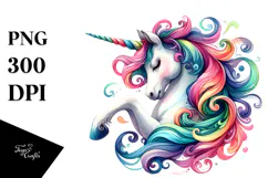 Colorful Unicorn, Transparent PNG Product Image 1