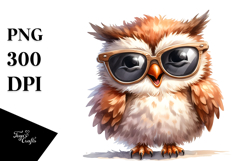 Funny Owl Sunglasses Clipart Product Image 1