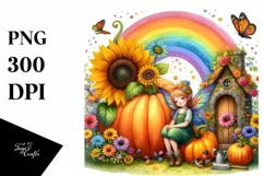 Fairy House with Rainbow | Clipart Product Image 1