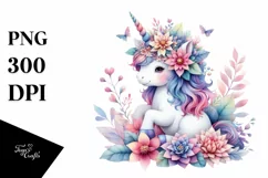 Pastel Baby Unicorn PNG Product Image 1