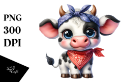 Expressive Funny Baby Cow Clipart Product Image 1