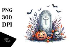 Simple Funny Halloween Tombstone PNG Product Image 1