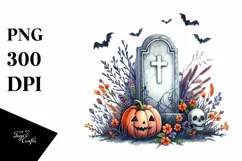 Simple Funny Halloween Tombstone PNG Product Image 1