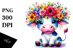 Cartoon-Style Vibrant Cow PNG Product Image 1