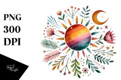 Colorful Whimsical Sun PNG Product Image 1