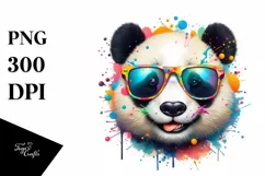 Quirky Colorful Panda Sunglasses | Sublimation | Clipart Product Image 1