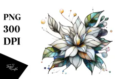 Abstract Stained Gardenia Metallic Insertions PNG Product Image 1