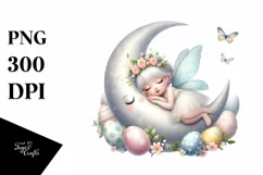 Easter Fairy Sleeping Clipart |T-shirt, Mug PNG Product Image 8