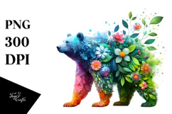 Vibrant Watercolor Bear Tumbler Product Image 1
