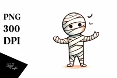 Funny Mummy Clipart, Watercolor Style Product Image 1