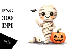 Funny Halloween Mummy Clipart, Simple PNG Product Image 1