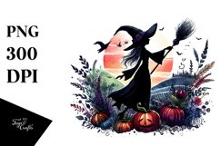Witch Halloween Watercolor Clipart Product Image 3