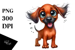 Happy Rhodesian Ridgeback Cartoon PNG Product Image 1
