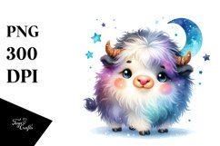 Colorful Smiling Baby Musk Ox | Clipart Product Image 1